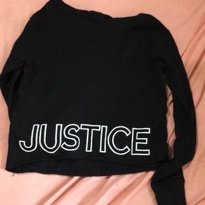 CROPPED JUSTICE GIRLS HOODIE